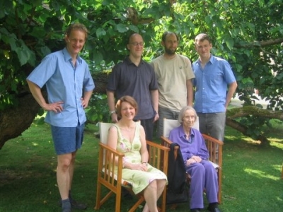 Kay with grand-children, July 2006, Shipton